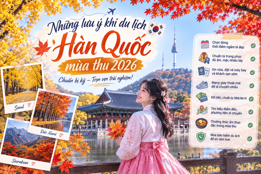 Những lưu ý khi du lịch Hàn Quốc mùa thu 2026